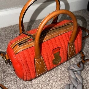 Kenzo Orange and Brown Satchel